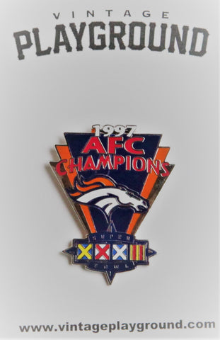 Vintage Super Bowl XXXII AFC Champion Denver Bronco Pin