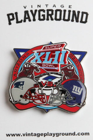Vintage Super Bowl XLII (42) Patriots vs Giants Dueling Pin