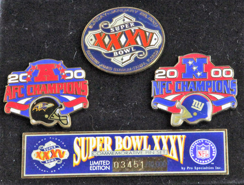 Vintage Super Bowl XXXV (35) Ravens vs Giants Collectors Set - LTD 5,000