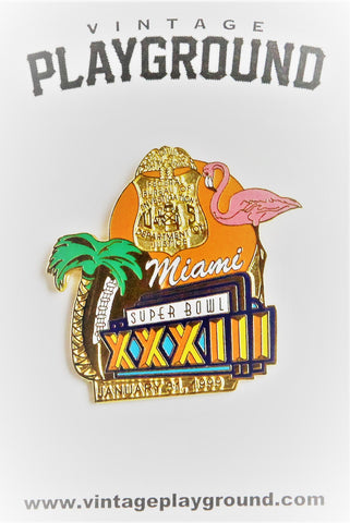 Vintage Super Bowl XXXIII (33) Miami Palm Tree Pin