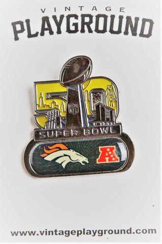 Vintage Super Bowl 50 Broncos AFC Champion Pin