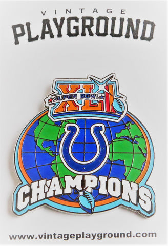 Vintage Super Bowl XLI (41) Colts Horse Shoe Champion Pin